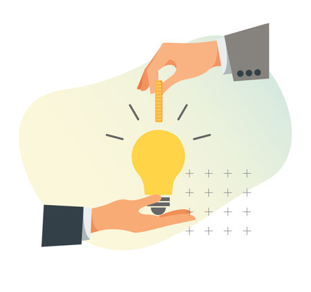 Venture Capitalist Investment in Creative Idea - Illustration as EPS 10 Fileのイラスト素材