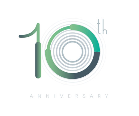 10 th Year Anniversary - Illustration as EPS 10 Fileのイラスト素材