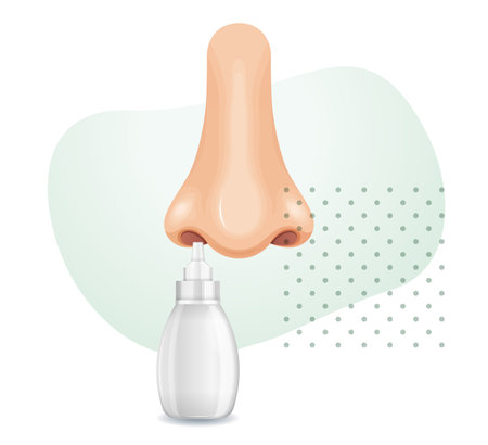 Human Nose - Nasal Spray - Stock Illustration  as EPS 10 Fileのイラスト素材