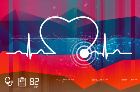 Heart ECG Abstract - Illustration as EPS 10 Fileのイラスト素材