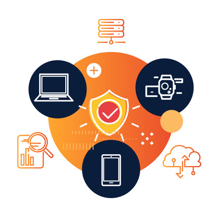 Secure Devices and Services Concept Illustration as EPS 10 Fileのイラスト素材