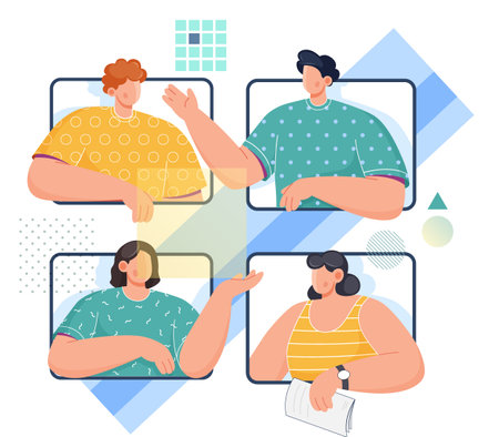 Collaboration - Social Communication - Abstract Illustration as EPS 10 Fileのイラスト素材