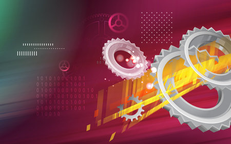 Gear in Movement - Technology to Drive Future - Stock Illustration as JPG Fileの写真素材