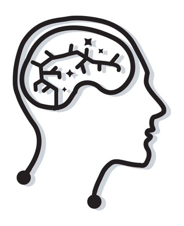 Brain Activity Icon Illustration as EPS 10 Fileのイラスト素材