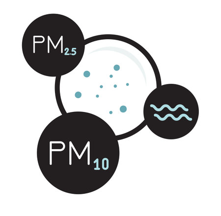 Particulate Matter PM 10 and 2.5 Pollution - Icon as EPS 10 Fileのイラスト素材