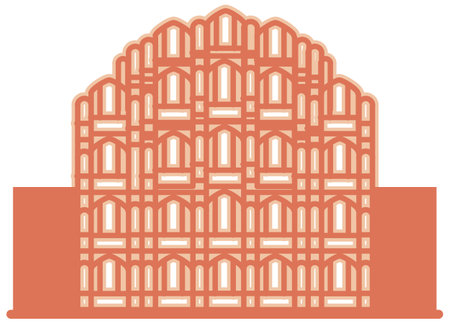 Historical Icon Jaipur City - Hawa Mahal Icon Illustration as EPS 10 Fileのイラスト素材