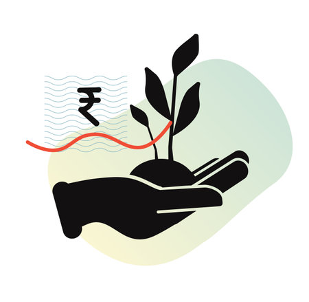 Reaping Agriculture Benefits - Plant in Hand Icon as EPS 10 Fileのイラスト素材