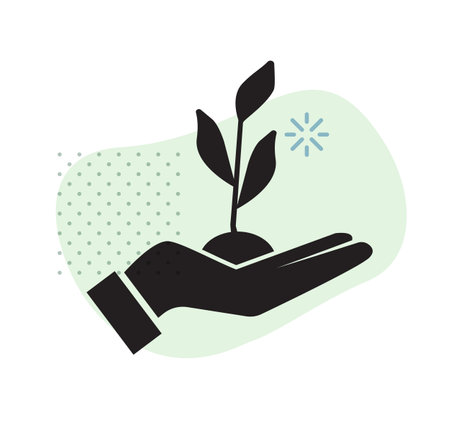 Environmental Sustainability - Plant in Hand Icon as EPS 10 Fileのイラスト素材