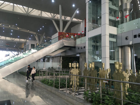 Arrival Hall at Swami Vivekananda Airport - Raipur ,  India on 27th December 2023 as JPG Fileのeditorial素材