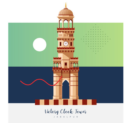 The Victory Clock Tower of Jabalpur - Madhya Pradesh - Stock Illustration as EPS 10 Fileのイラスト素材