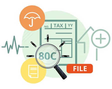 Income Tax Filing with 80C Deductions - Illustration as EPS 10 Fileのイラスト素材