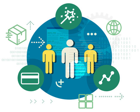 Business Process Abstract - Illustration as EPS 10 Fileのイラスト素材