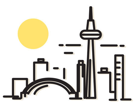 Toronto - Canada - City Icon Illustration as EPS 10 Fileのイラスト素材
