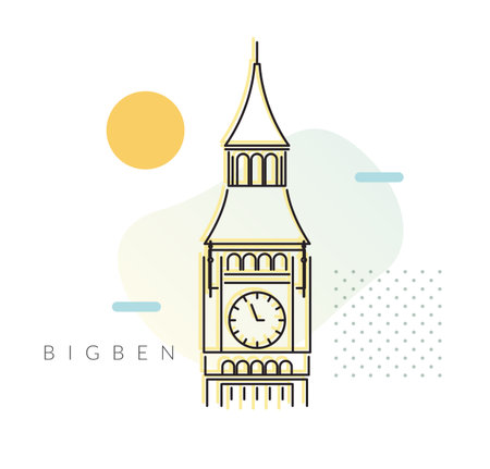 Big Ben - Great Clock of Westminster - Stock Illustration as EPS 10 File