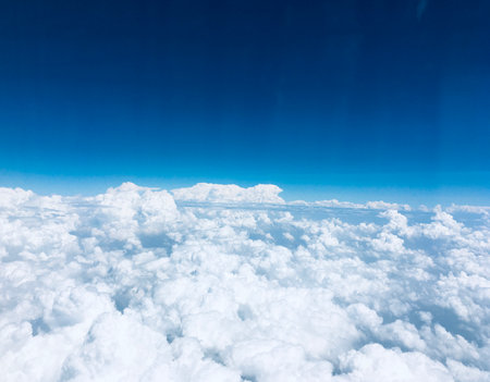 Cloud view from Aeroplane for Messaging and Communication Background as JPG Image