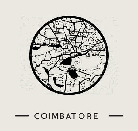 Abstract Coimbatore City Map - Illustration  as EPS 10 Fileのイラスト素材