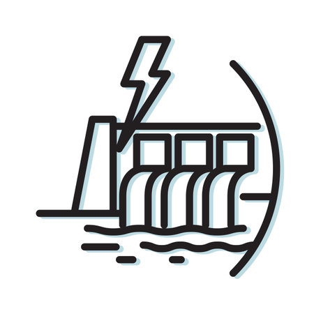 Hydro Dam Project - Icon  as EPS 10 Fileのイラスト素材