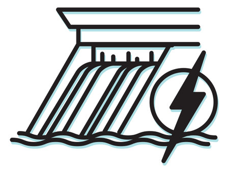 Hydro Dam Project - Icon as EPS 10 Fileのイラスト素材
