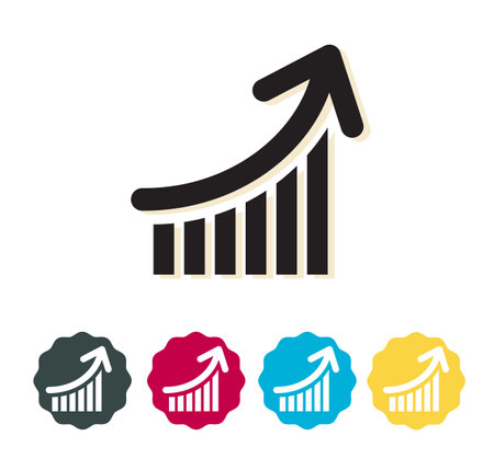 Bar Graph with Arrow Going Up - Stock Icon as EPS 10 Fileのイラスト素材