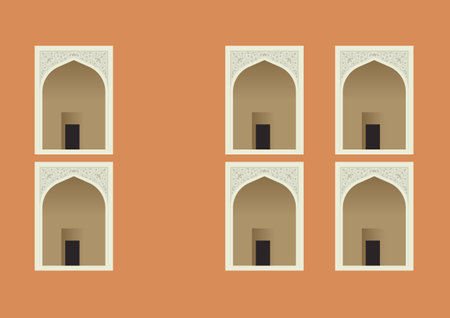 Mughal Arch Window Elements - Stock Illustration as EPS 10 Fileのイラスト素材