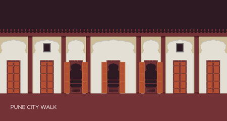 Traditional Wada Windows - Pune City Walk - Stock Illustration as EPS 10 Fileのイラスト素材