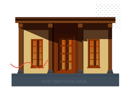 Traditional Wada - Pune City Walk - Stock Illustration  as EPS 10 Fileのイラスト素材