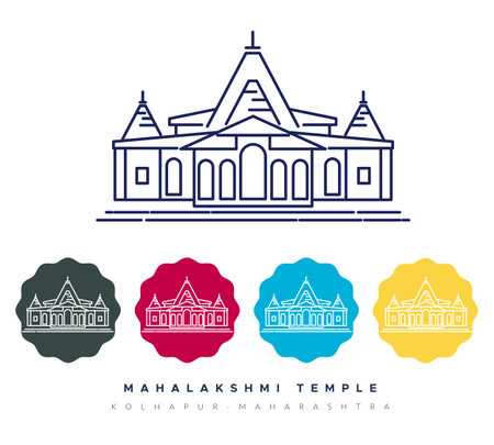 Ancient - Mahalakshmi Temple, Kolhapur - Stock Illustration as EPS 10 Fileのイラスト素材