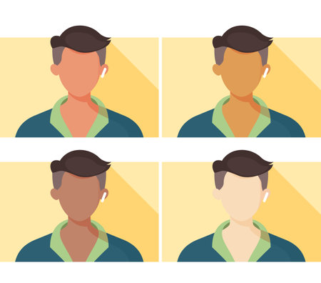 User Avatar - Person wearing T-Shirt and wireless earphone - Stock Illustration as EPS 10 File