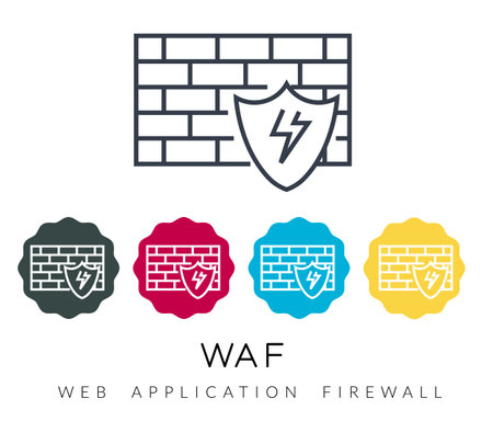 Secure Protection - Web Application Firewall - WAF Icon - Stock Illustration as EPS 10 Fileのイラスト素材