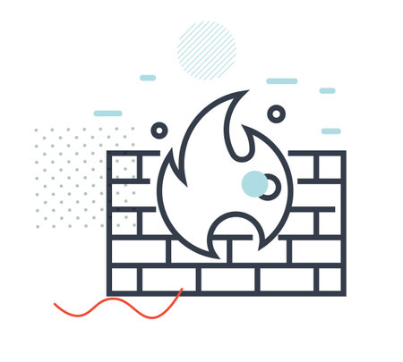 Secure Protection - Firewall Icon - Stock Illustration as EPS 10 Fileのイラスト素材