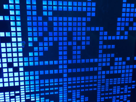 Blue light Square shape pattern Backlit Background - Stock Image as JPG Fileの写真素材