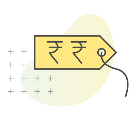 Price Tag with Indian Rupee - Icon as EPS 10 Fileのイラスト素材