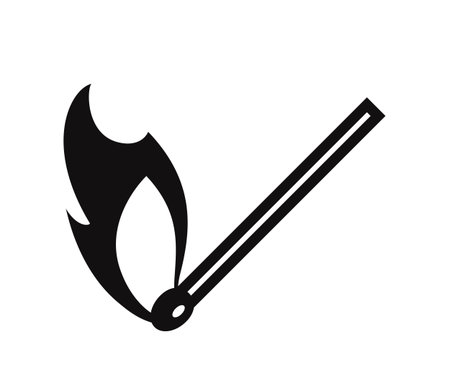 Lit Matchstick with Flame - Stock Icon as EPS 10 Fileのイラスト素材