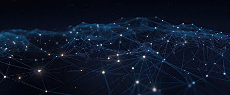illustration of interconnected waves as a global network. globalization conceptの素材