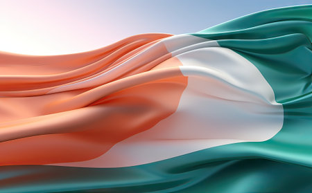 flag of India flown in commemoration of republic day, concept historyの素材