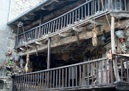 Disaster balcony full of tools for the field