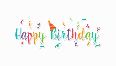 colorful letter happy birthday wallpaper/ banner/ Announcement / poster / greeting cardのイラスト素材