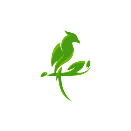 Perch bird logo designsのイラスト素材