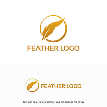 Luxury Feather Logo designs templateのイラスト素材