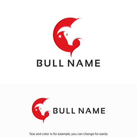 Modern Head Bull Logo designs templateのイラスト素材