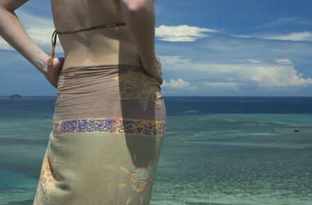 girl in sarongの写真素材