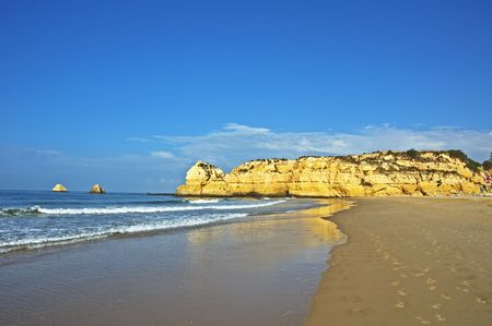 beach in algarve, portugalの写真素材