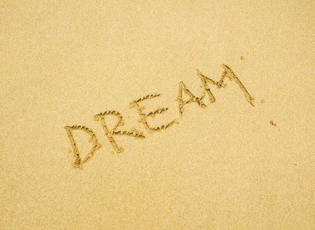 dream written in the golden sandの写真素材