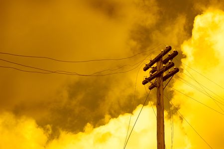 telegraph poleの写真素材