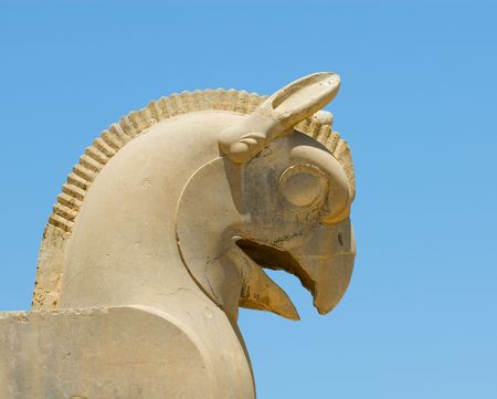 Griffin statue in an ancient city of Persepolisの写真素材