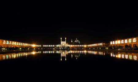 Imam Square at night, Isfahan, Iranの写真素材