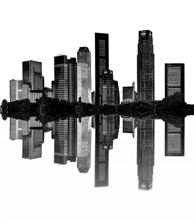 cityscape - silhouettes of skyscrapersの写真素材