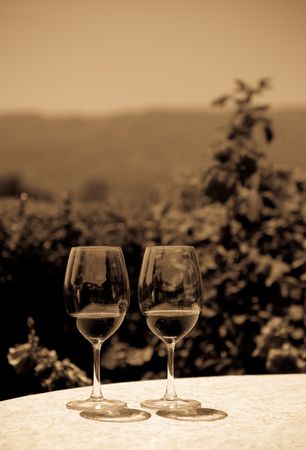 Two glasses of red wineの写真素材