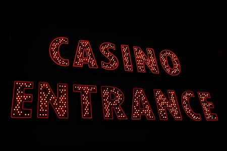 Casino entrance neon sign, Las Vegasの写真素材
