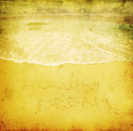 holiday dream, grunge image of the beachの写真素材